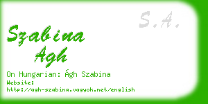 szabina agh business card