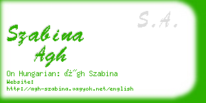 szabina agh business card